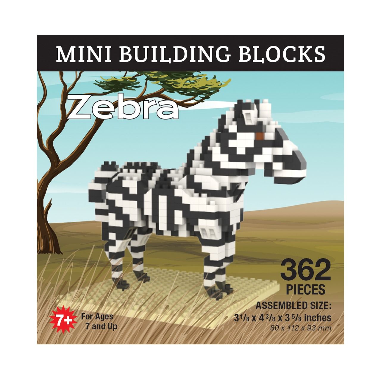Mini Building Blocks Med Zebra