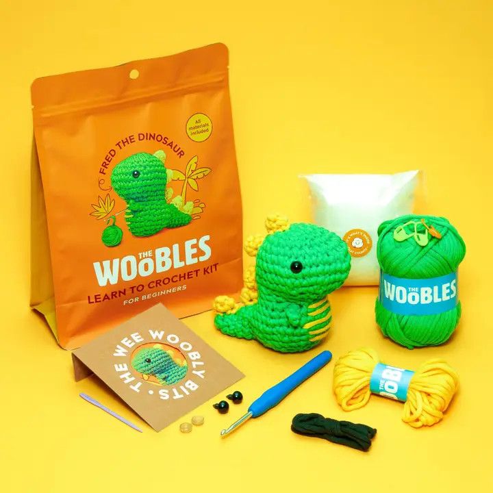 Fred the Dinosaur Beginner Crochet Kit | The Woobles