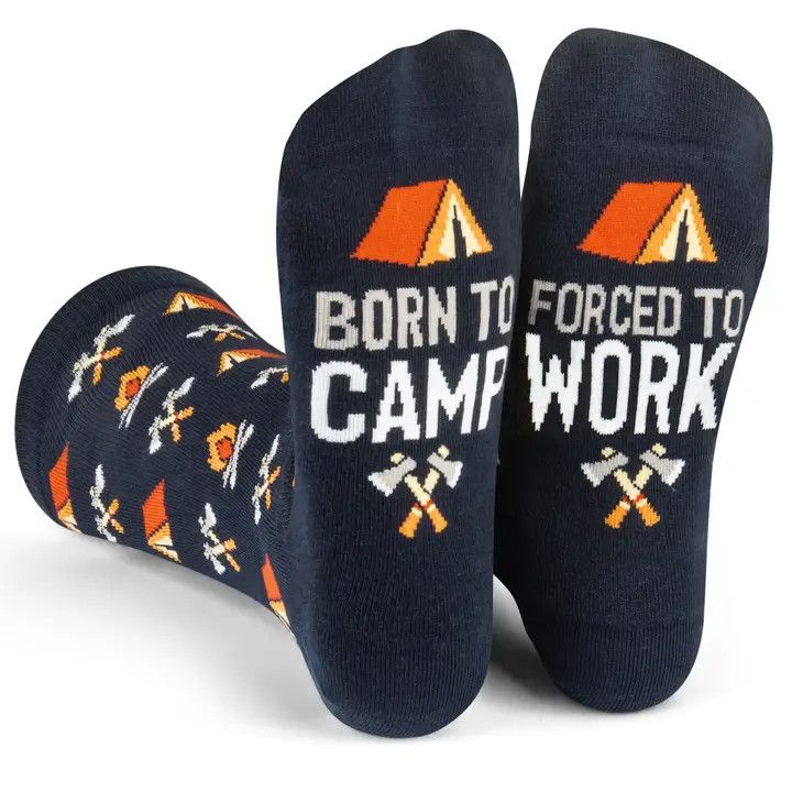 Born To Camp, Forced To Work Socks | Lavley