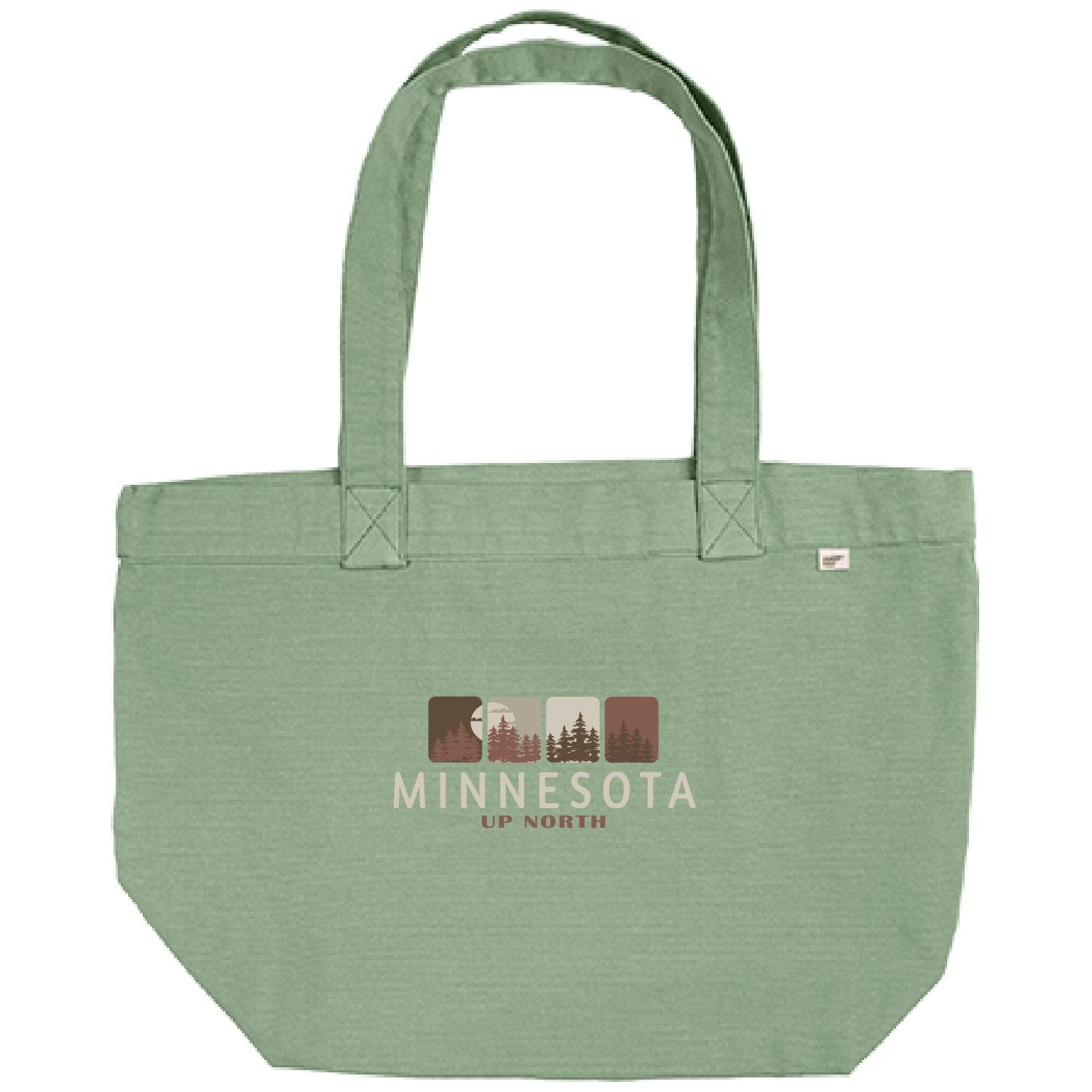 Minnesota Four Seasons Pine Panel Embroidered Tote - Agave