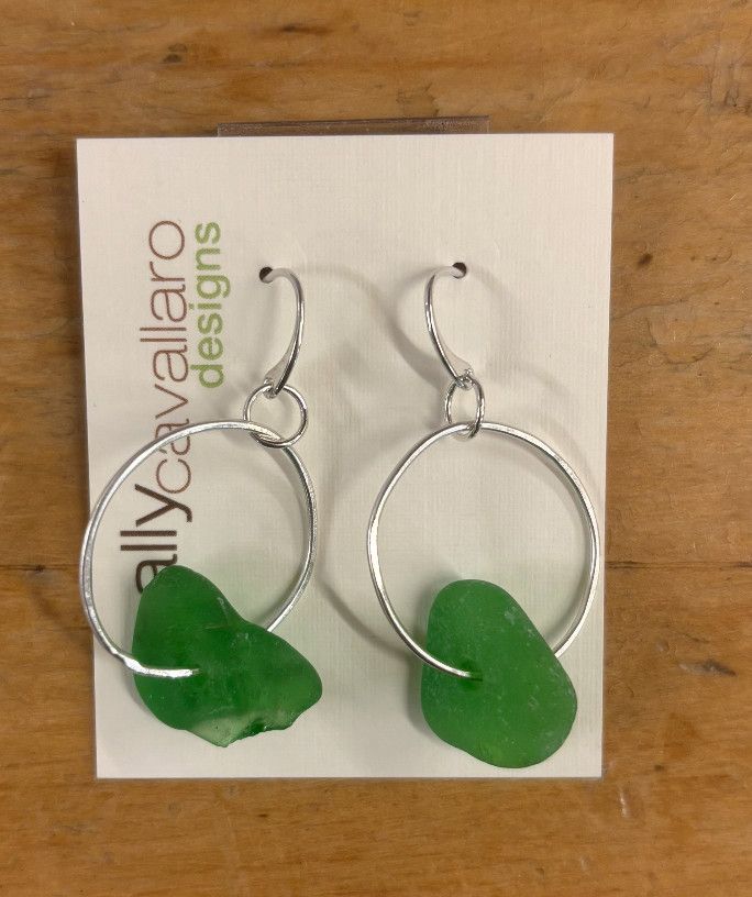 Beach Glass Dangles | Sally Cavallaro Designs