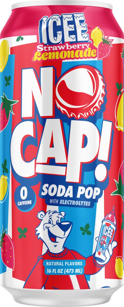 NO CAP! Soda Pop ICEE Strawberry Lemonade, 16oz can
