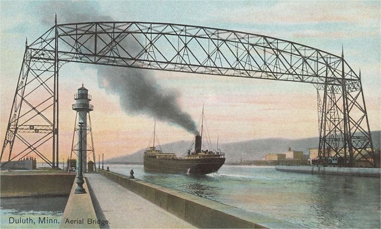 Postcard MN-376 Aerial Bridge, Duluth