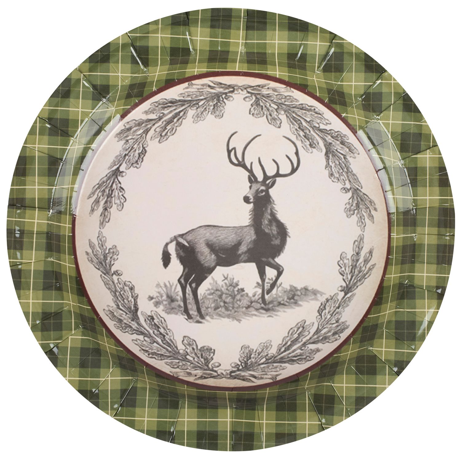 Plate Lg - Green Plaid | Primitives by Kathy