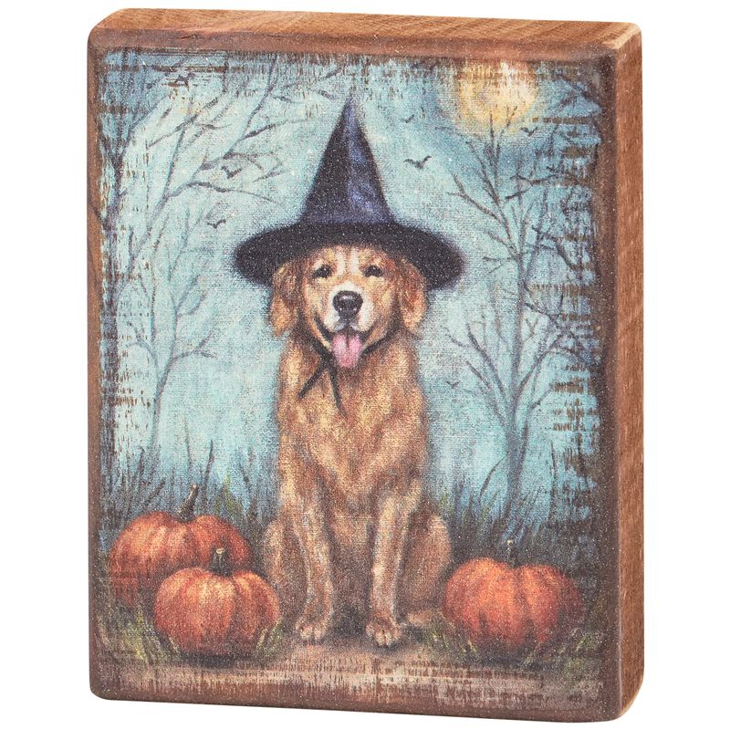 Block Sign - Dog As Witch | Primitives by Kathy