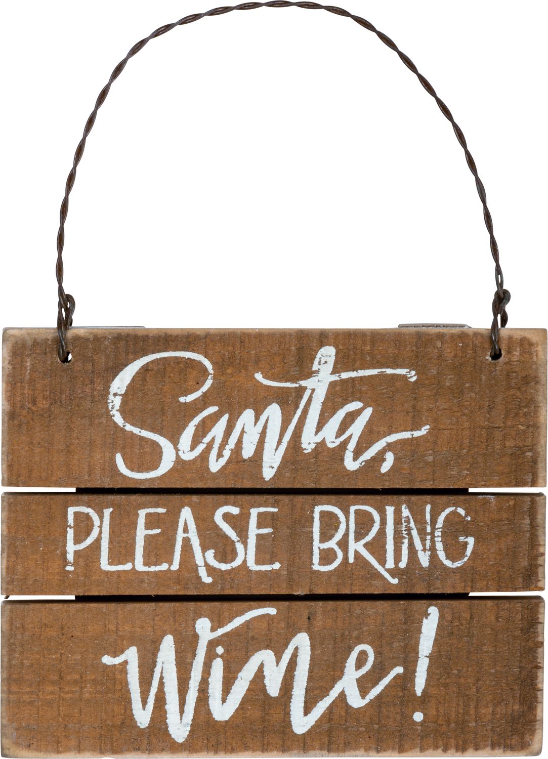 Slat Xmas Orn - Bring Wine | Primitives by Kathy
