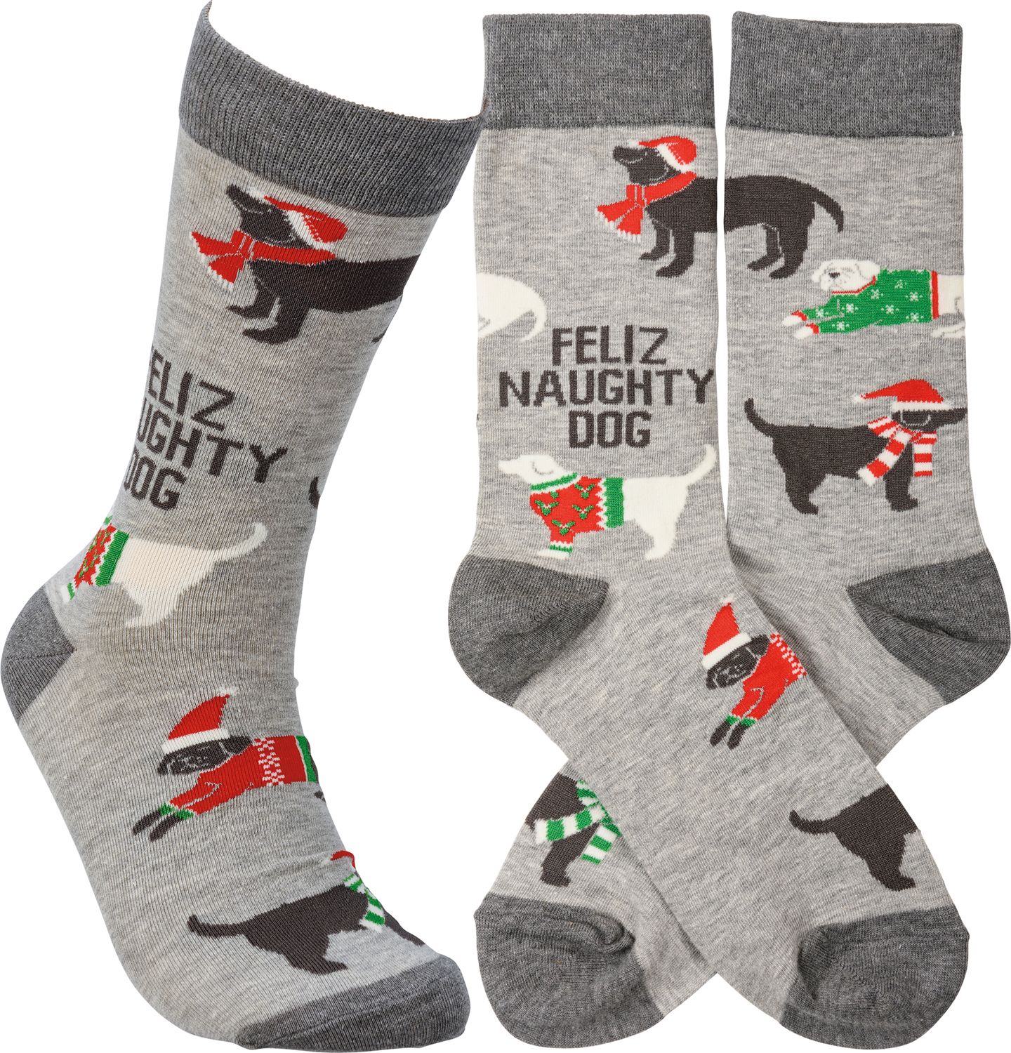 Socks - Feliz Naughty Dog | Primitives by Kathy