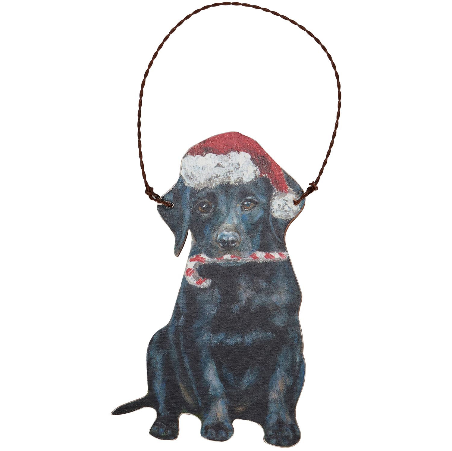Xmas Orn - Lab Blck Candy Cane | Primitives by Kathy