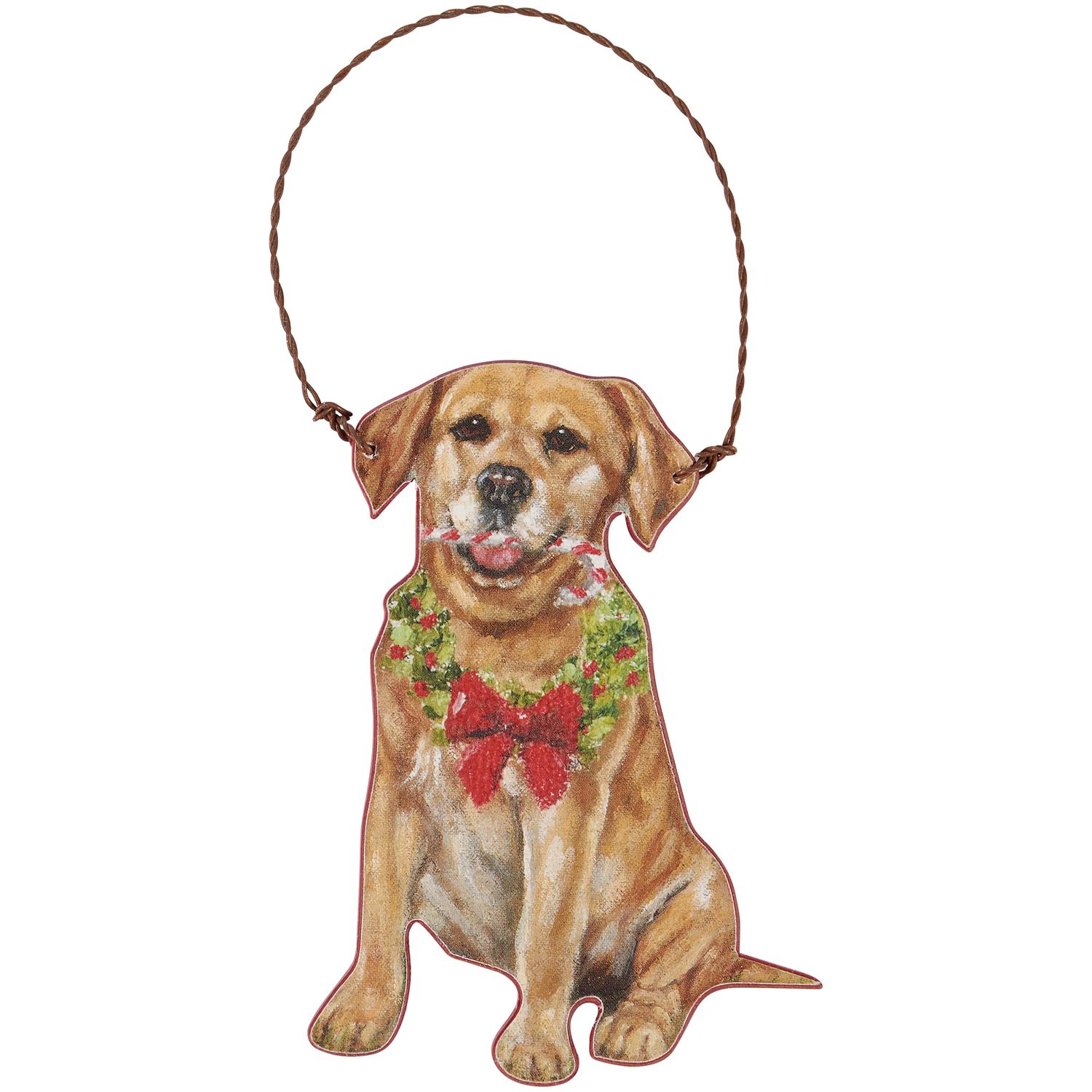 Xmas Orn - Lab Ylow Candy Cane | Primitives by Kathy