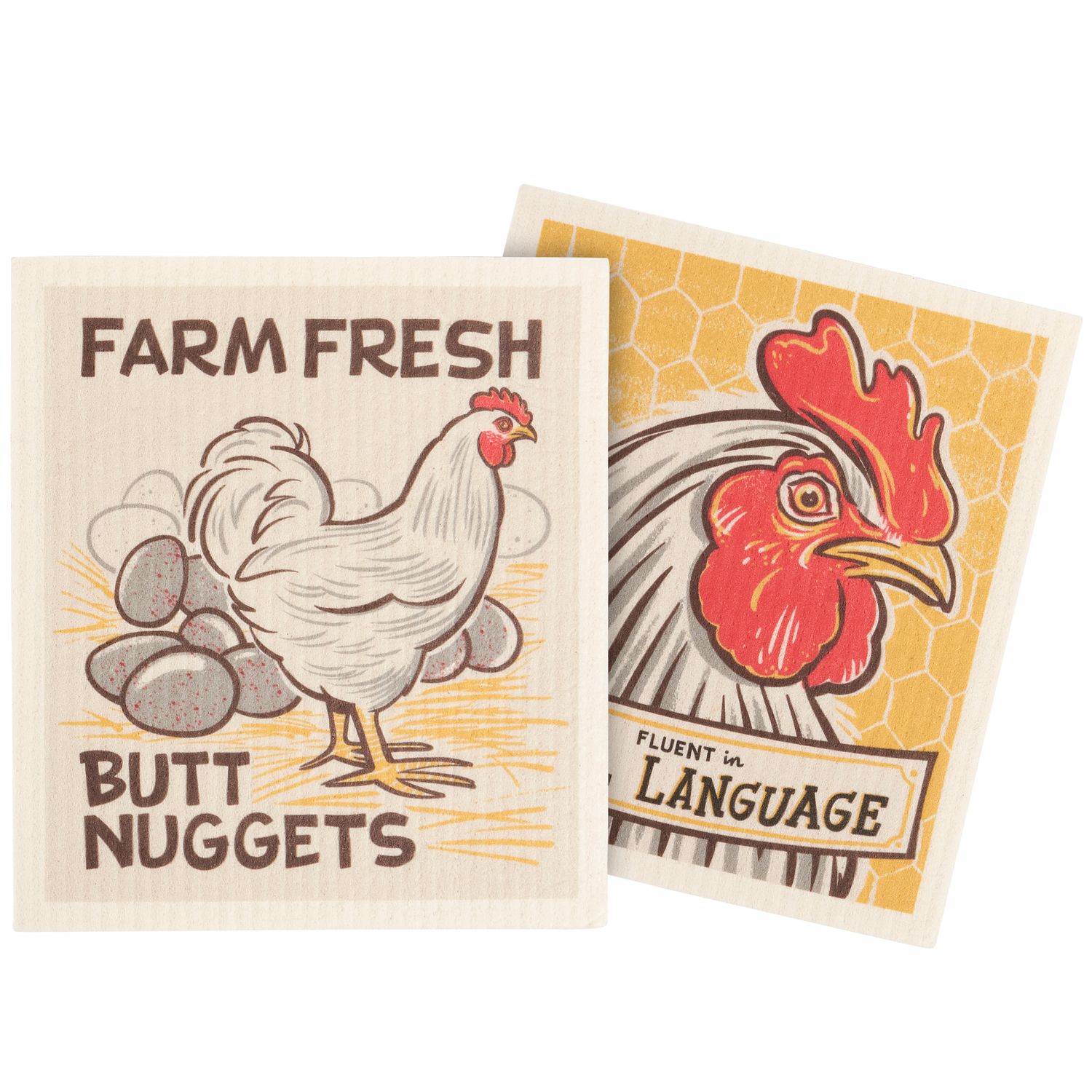 Fowl Language Swedish Dishcloth Set | Primitives by Kathy