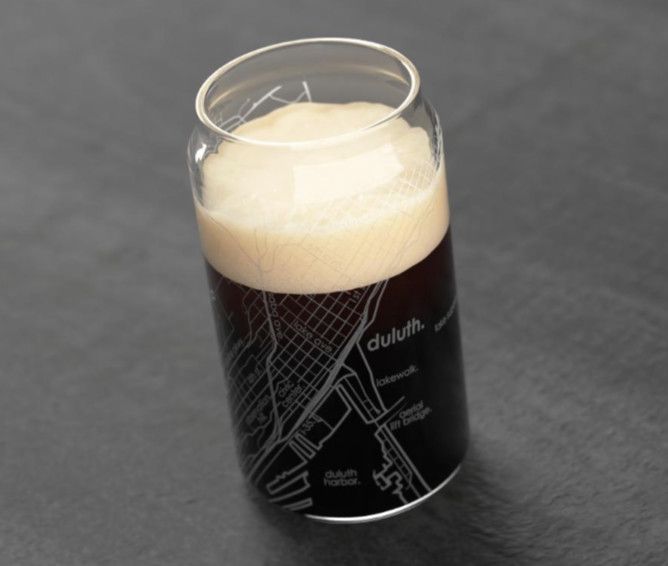 Home Town Map 16 oz Can Glass - Duluth, MN