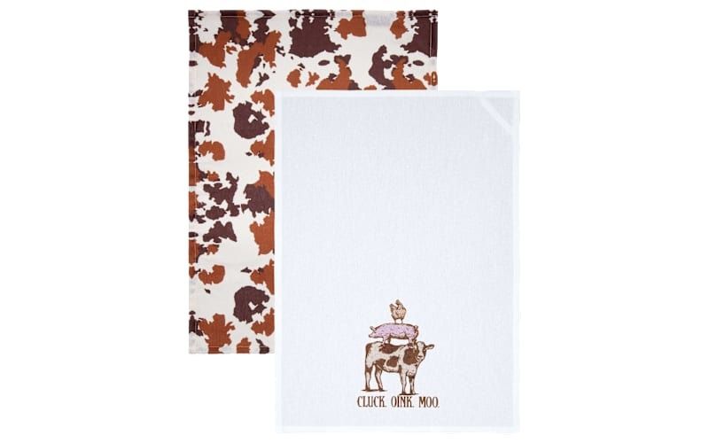Wrangler 2 PK Kitchen Tea Towels Cow Print | Cartsen's