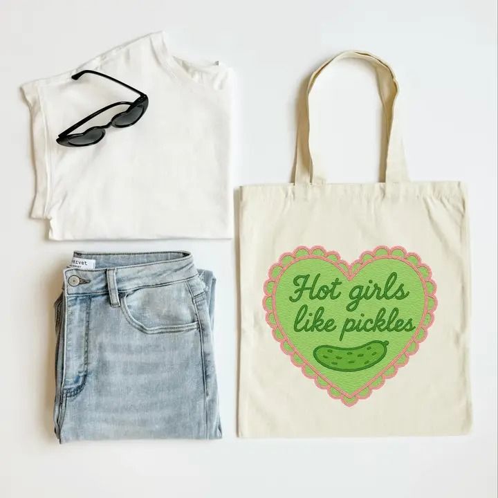 Hot Girls Like Pickles Tote Bag