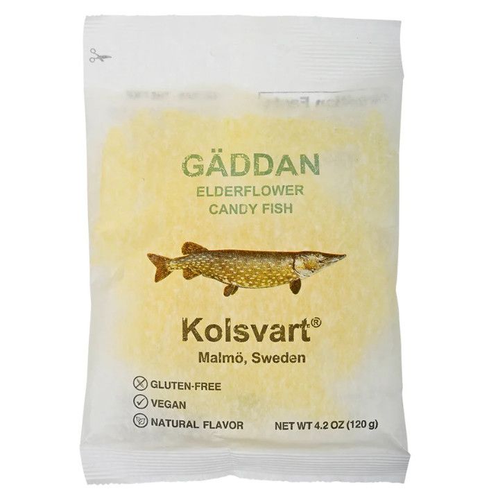 KOLSVART Gaddan Elderflower candy fish, 4.2 oz