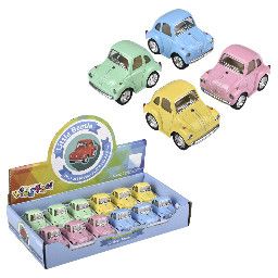 2" Diecast Pull Back Mini Beetle, Pastel Colors