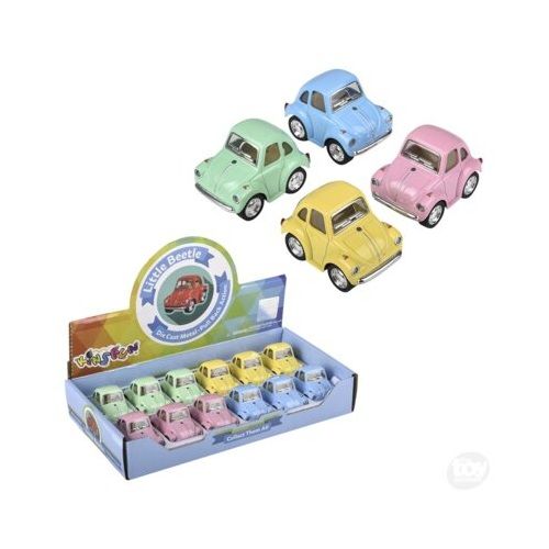 2" Diecast Pull Back VW Mini Beetle - Pastel Colors