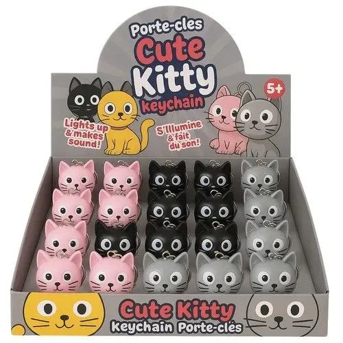 Cute Kitty Keychain w Light and Sound
