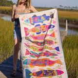 Double-Sided Microfiber Beach Towel - Fish