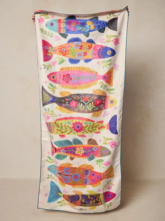 Double-Sided Microfiber Beach Towel - Fish