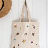 Embroidered Canvas Tote Bag - Fave Little Things | Natural Life