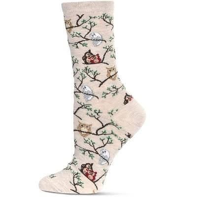 Owls Bamboo Crew | Oatmeal Heather | 9-11