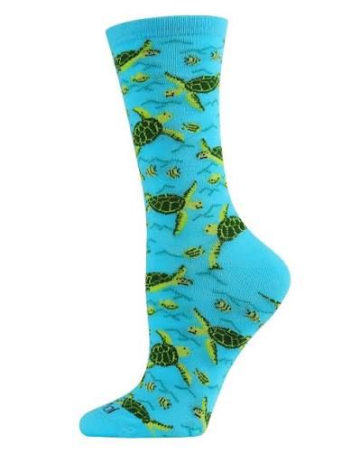 Turtles Bamboo Crew | Turquoise | OS