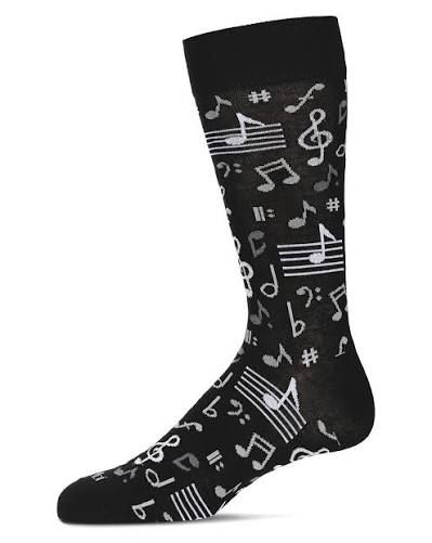 Musical Notes Bamboo Crew | Black | 9-11