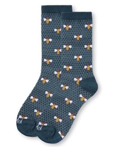 Honeycomb &amp; Bee Bamboo Crew | Legion Blue | 9-11