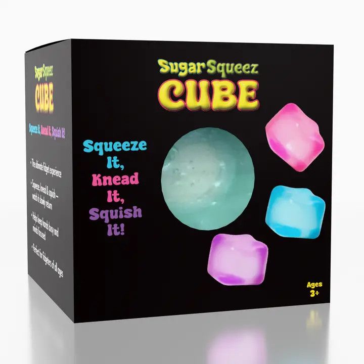 SugarSqueez Cube Mini Size Squishy Fidget Sugar Stress Ball (1pc) Color Ships Assorted