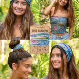 Full Boho Bandeau® Headband - Blue Watercolor Patchwork
