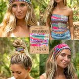 Full Boho Bandeau® Headband - Pink Watercolor Patchwork