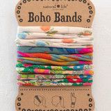 Boho Bands Hair Ties, Set of 3 - Blue Floral