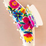 Everyday Hair Claw - Cream Floral