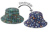 Baby/Kids Reversible Patterned Sun Hat - Space Monkey | Alligator - M (2-4y)