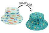 Baby/Kids Reversible Patterned Sun Hat - Turtle | Alligator - XS (0-6m)