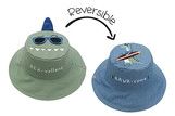Baby/Kids Reversible Sun Hat - Dinosaur | Surfer Dino - L (4-6y+)