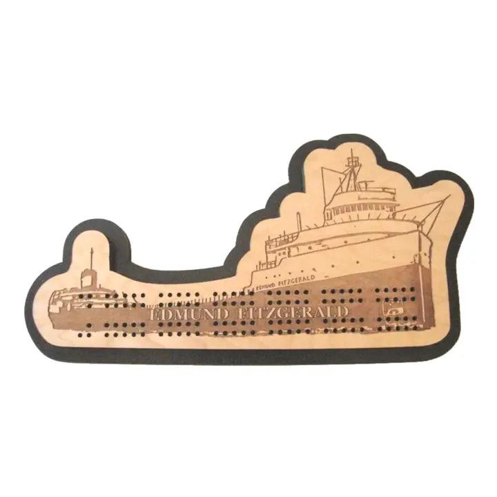 Edmund Fitzgerald 2 Track Cribbage Board
