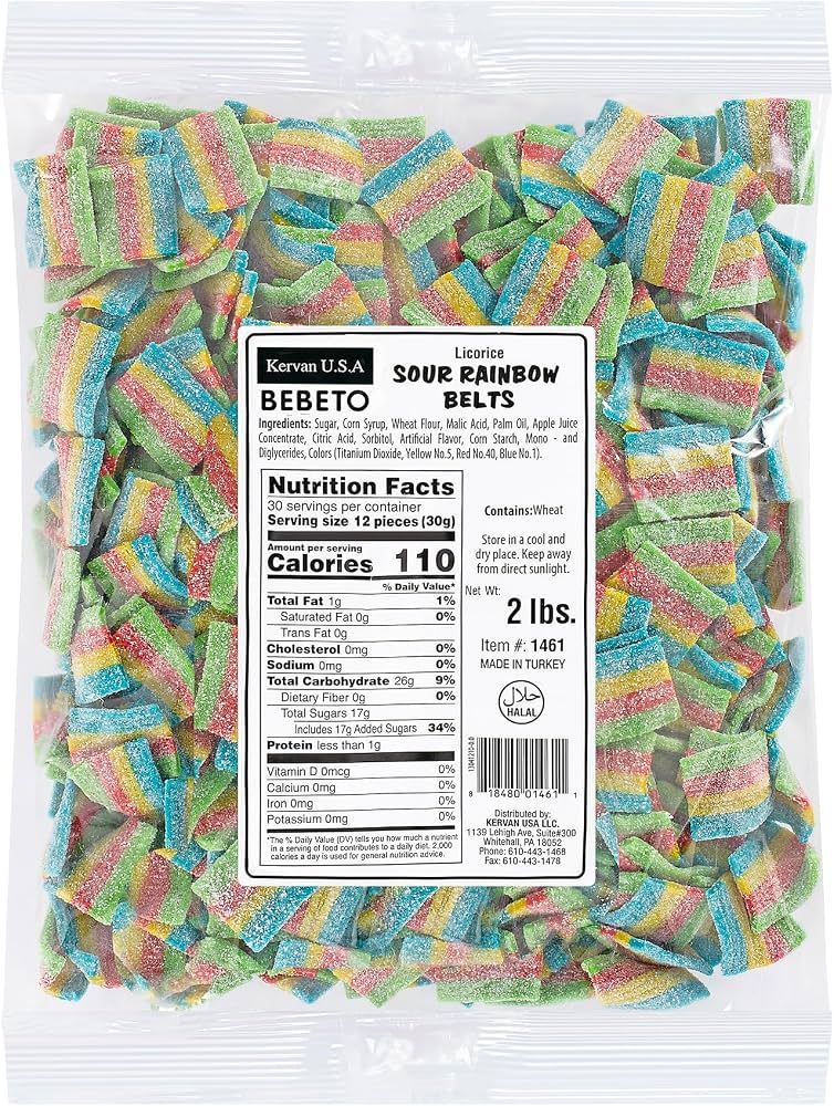 Kervan Sour Rainbow Belts 2 Pound bag