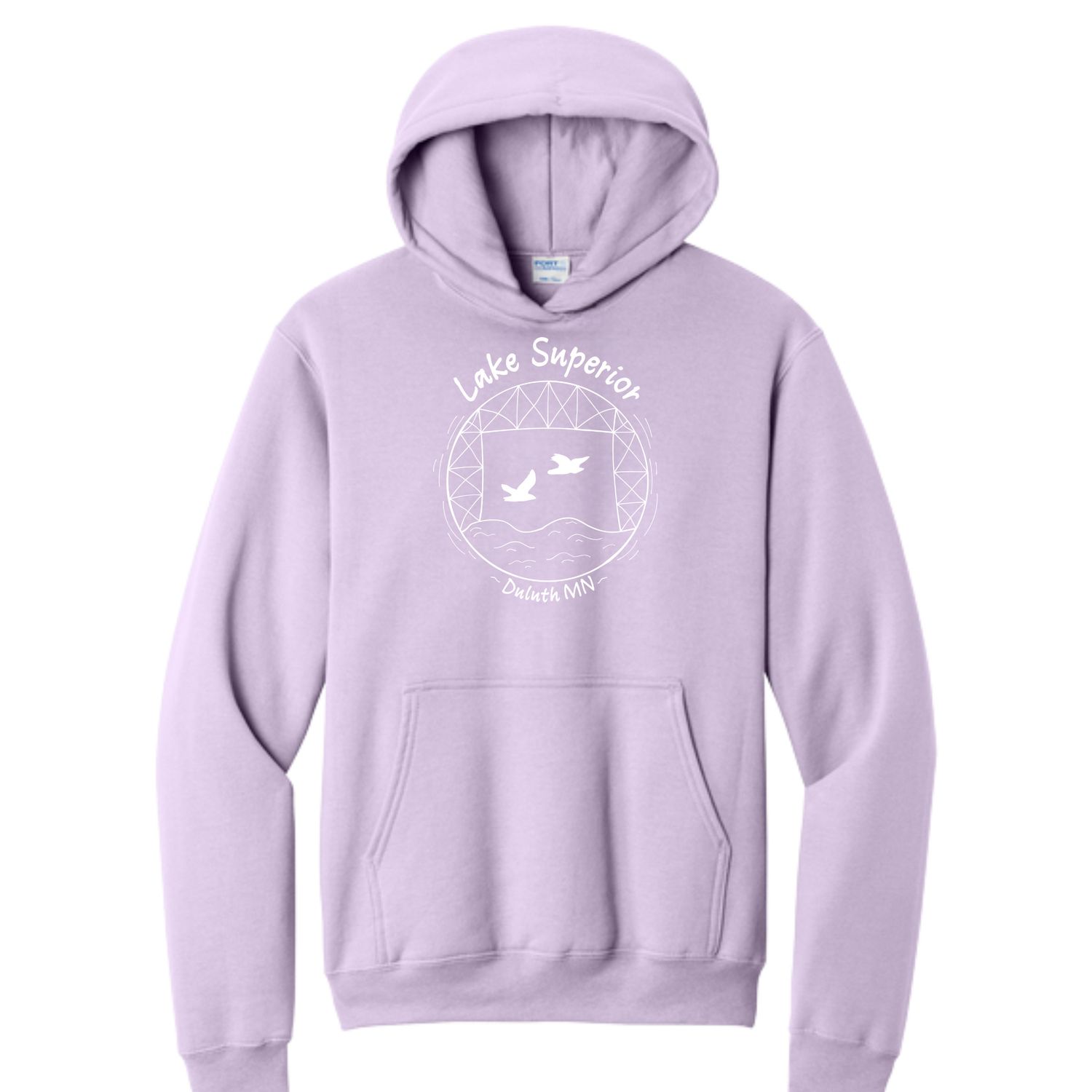 Youth - Lake Superior Lift Bridge Hoodie - Lavender