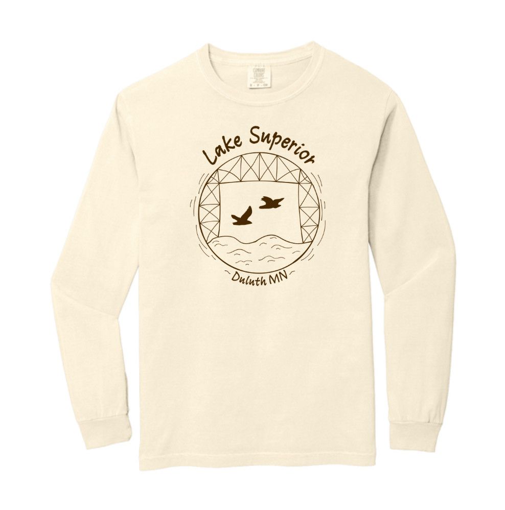 Lake Superior Lift Bridge Long Sleeve - Ivory, Size: S