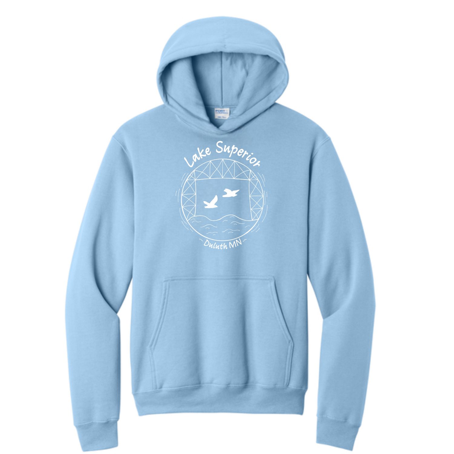 Lake Superior Lift Bridge Hoodie - Tundra Blue, Size: S