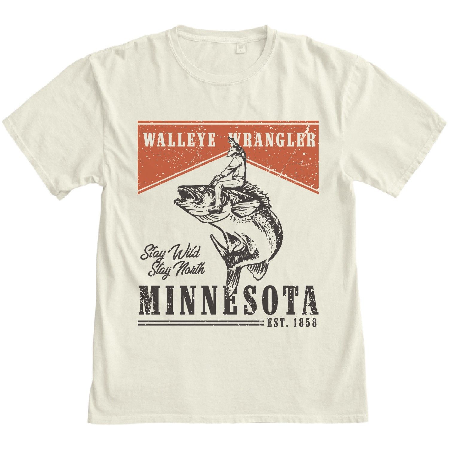 Stick Together Cowboy &amp; Walleye White Tee