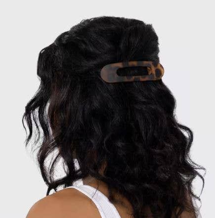 Flat Lay Claw Clip 2pc Flat - Black &amp; Tort