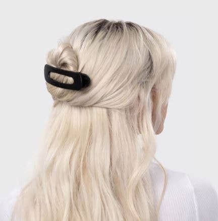 Flat Lay Claw Clip 2pc Flat - Black &amp; Tort