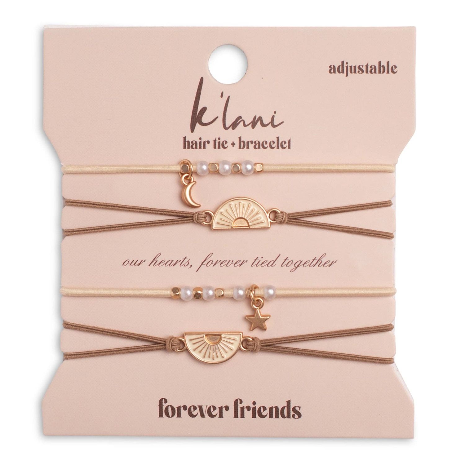 "Forever Friends" Neutral Sun Friendship Hair Tie Bracelets