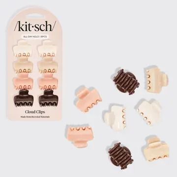 Recycled Plastic Mini Cloud Claw Clips 8pc Set - Rosewood