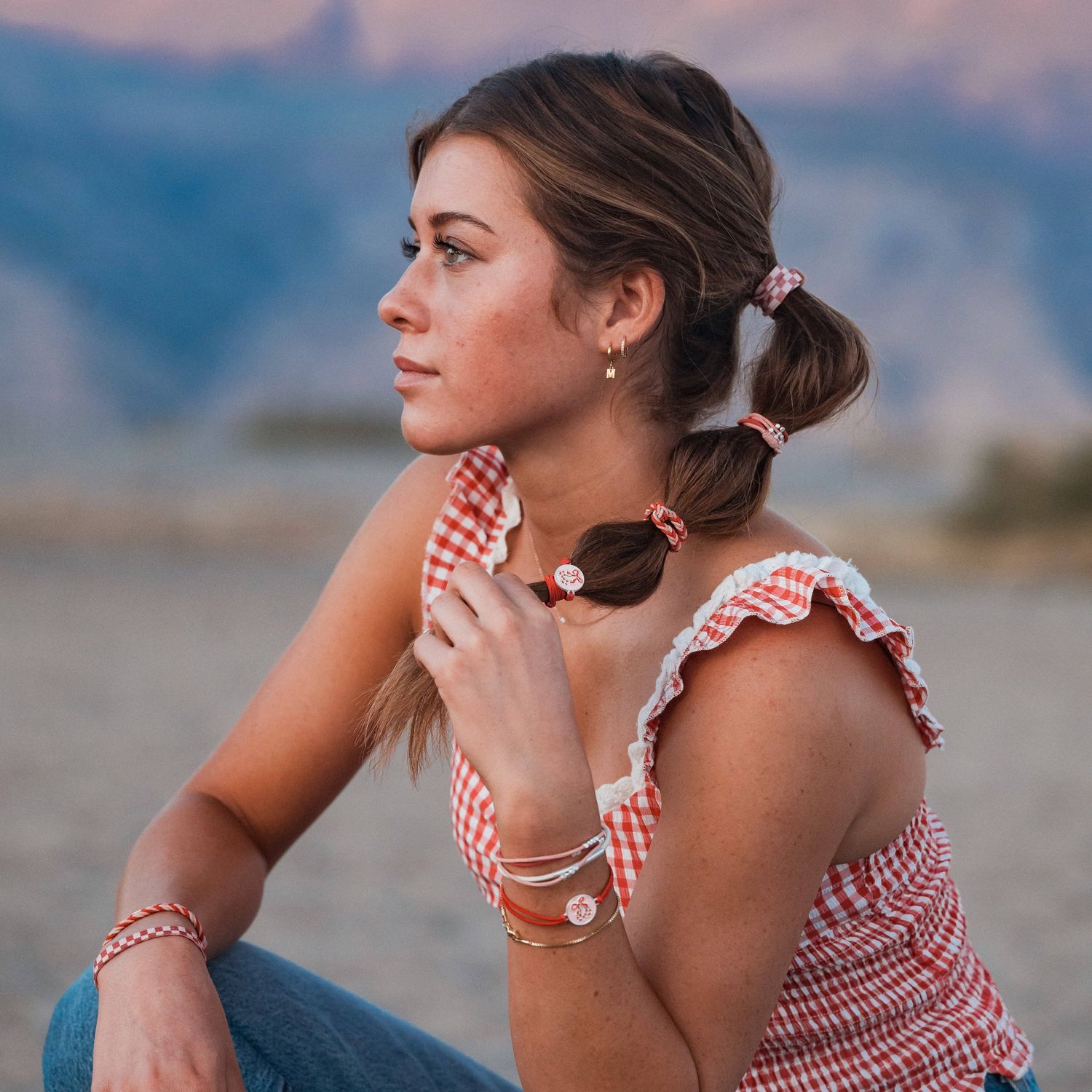 "Sweet" Pink Cherry Hair Tie Bracelets, Small