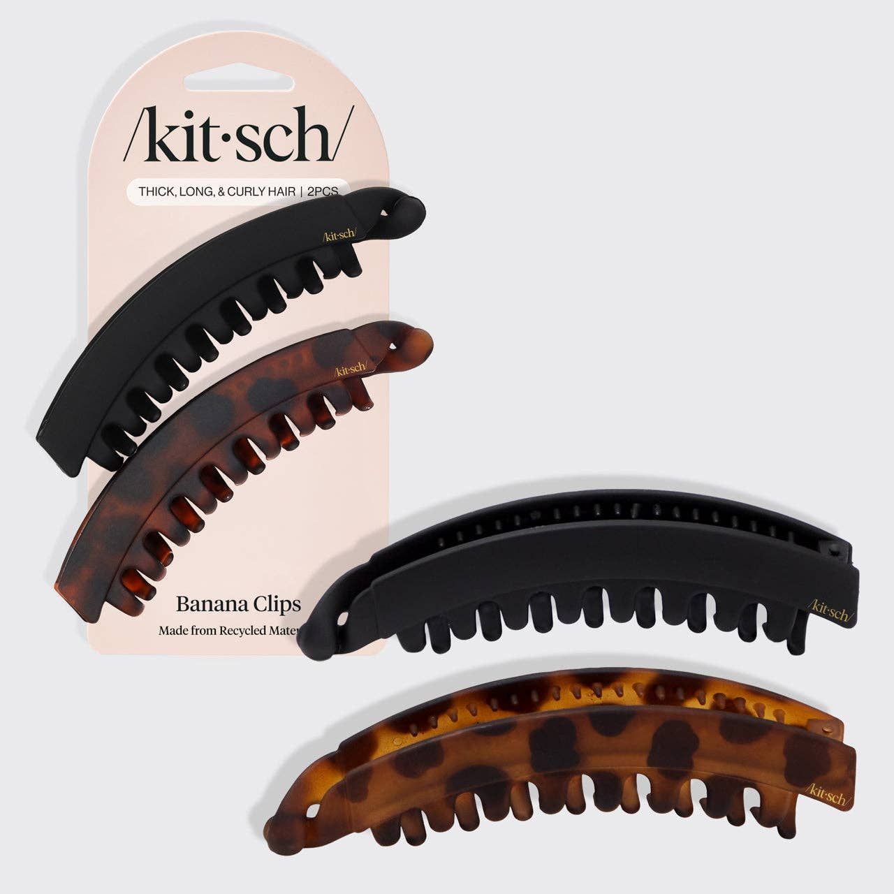 Banana Clip 2pc- Black &amp; Tort