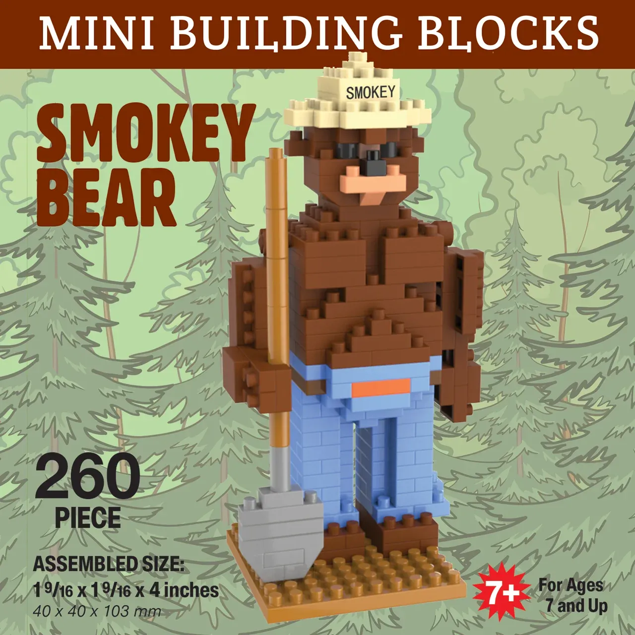 Mini Building Blocks Med Smokey Bear