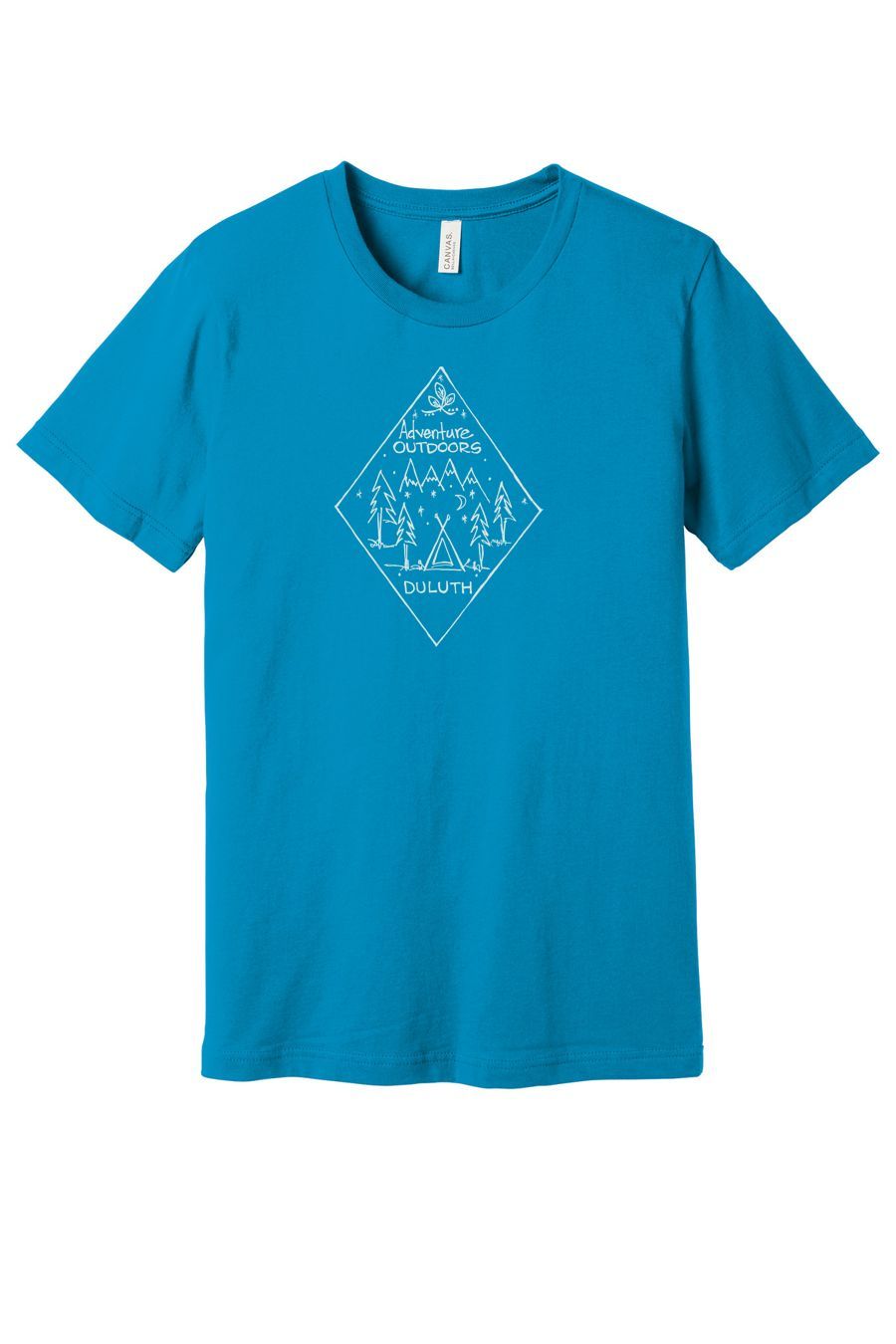 Adventure Outdoors Duluth Diamond Cotton Tee, Ink Color: Soft White, Size: XS, Garment Color: Aqua